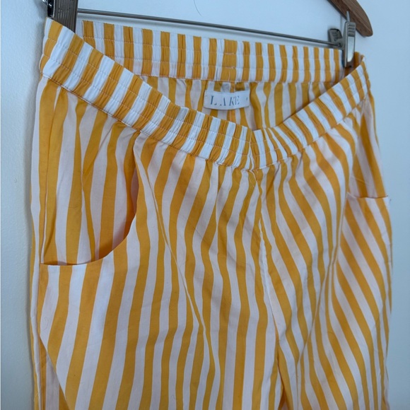 NWOT LAKE Yellow Striped Long Pajama Set - Picture 5 of 5